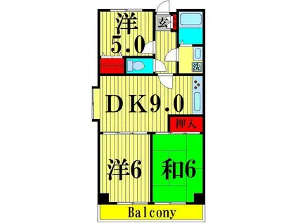 JTA綾瀬(3DK/2階)の間取り写真