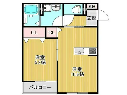 カーサレジリエンスI(1LDK/1階)の間取り写真
