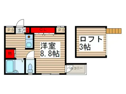 ロミオ&ジュリエットII(ワンルーム/1階)の間取り写真