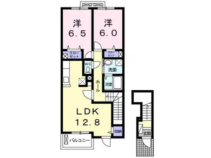 ジェルメ(2LDK/2階)の間取り写真
