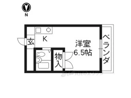 グランタック竜安寺(ワンルーム/1階)の間取り写真