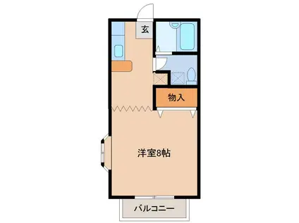 ビーチガーデンみゆき(ワンルーム/2階)の間取り写真