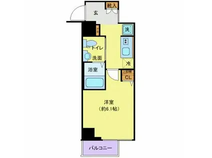 クレヴィスタ大井町(1K/4階)の間取り写真