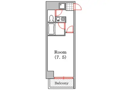タットディナスティ西本町(1K/9階)の間取り写真