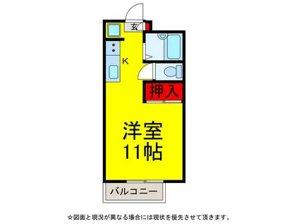 ザ・グラン御料葉山B(ワンルーム/3階)の間取り写真