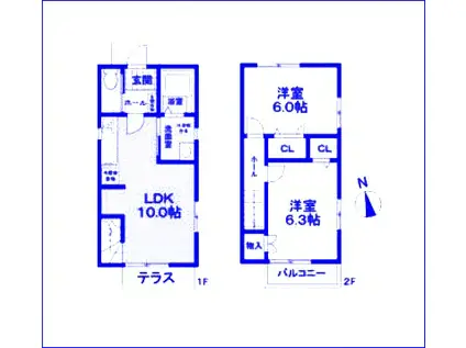 上大岡フォレスト(2LDK/1階)の間取り写真
