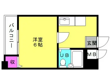 ジュネス鴨池Ⅰ(1K/1階)の間取り写真