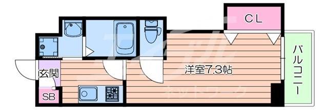 URESIDENCE京橋(1K/9階)の間取り写真