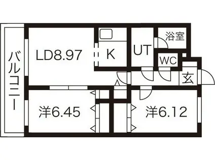 ルージュポミエ(2LDK/4階)の間取り写真
