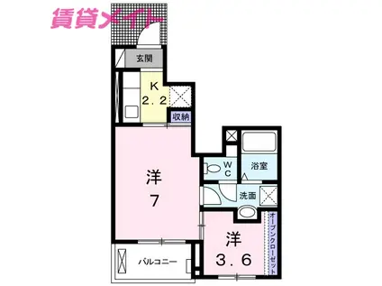 コートハウス安塚(2K/1階)の間取り写真