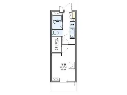 レオパレスリモーネIV(1K/1階)の間取り写真