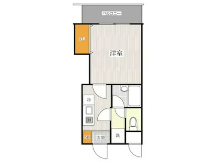 アルファウイング薬大前(1K/3階)の間取り写真