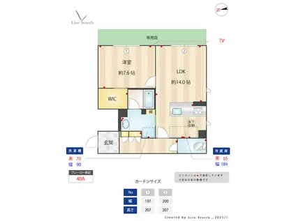 エミネントべレオ大橋(1LDK/1階)の間取り写真