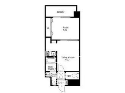 アブレスト野間(1DK/8階)の間取り写真