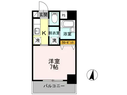 パシフィック佐賀II(1K/7階)の間取り写真