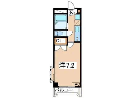 ラ・プラド本町(1K/2階)の間取り写真