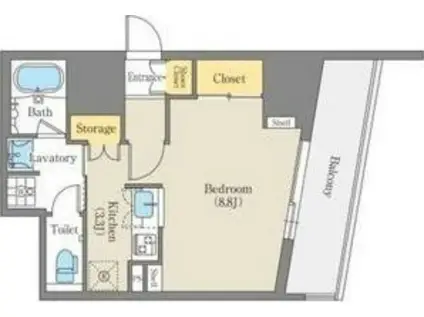 CORNES HOUSE NAGOYA(ワンルーム/3階)の間取り写真