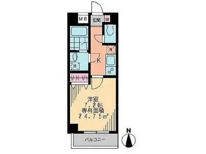 コーマディルッソ(1K/3階)の間取り写真