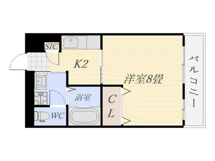 BURGUNDY APT(1K/3階)の間取り写真