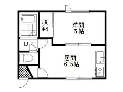 メゾンドF2(1DK/2階)の間取り写真