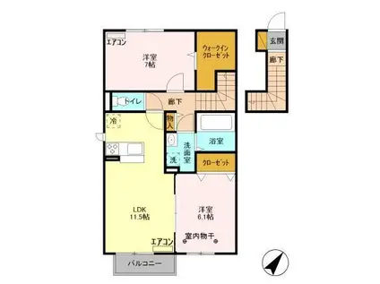 エトワール(2LDK/2階)の間取り写真