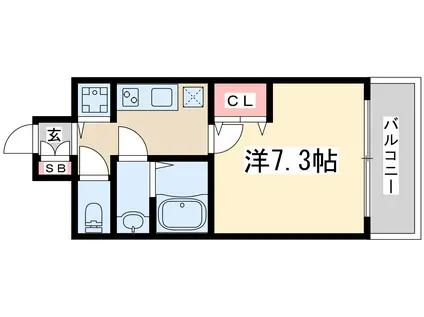 エスレジデンス新大阪リデンテ(1K/9階)の間取り写真