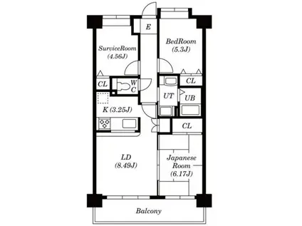 ラフィネ立川(3LDK/2階)の間取り写真