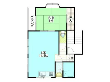 セントヒル藤井寺(1LDK/2階)の間取り写真