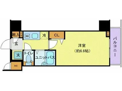 グローバン板橋(1K/4階)の間取り写真