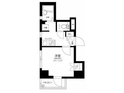 ラ・レジダンス・ド千駄木(1K/2階)の間取り写真