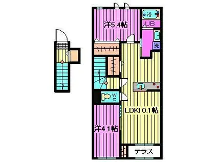 サンリット・ビラ参番館(2LDK/2階)の間取り写真
