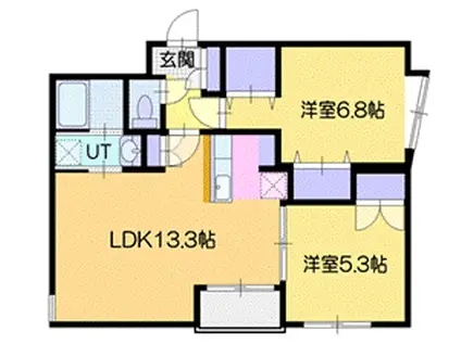 イチトサンA(2LDK/3階)の間取り写真