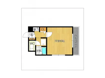 ロイヤルコート大橋II(1K/3階)の間取り写真