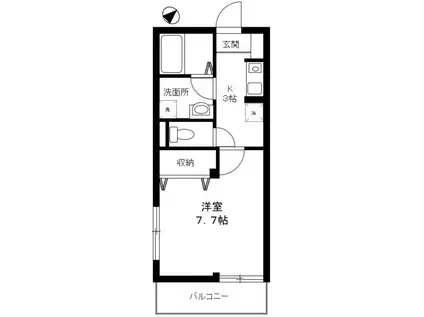 エミネンス多摩川(1K/3階)の間取り写真