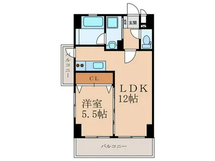 エスズ・イン南(1LDK/6階)の間取り写真