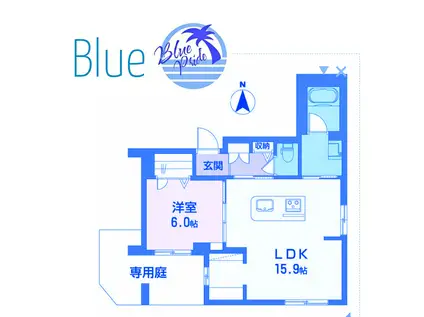 ラ・メール鎌倉(1LDK/1階)の間取り写真