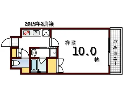  第38やたがいビル(1K/6階)の間取り写真