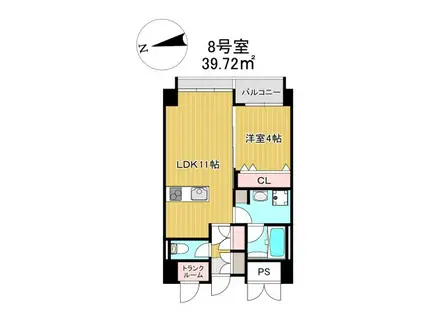 PAXレジデンス(1LDK/3階)の間取り写真