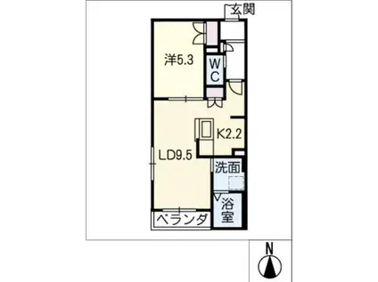 UN ESPOIR(1LDK/2階)の間取り写真