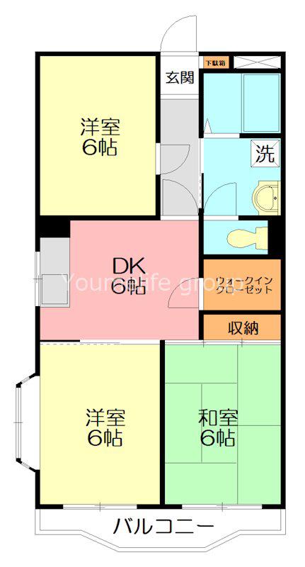 メゾン湘南(3DK/3階)の間取り写真