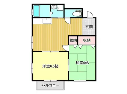 エキスパートIII(2DK/2階)の間取り写真