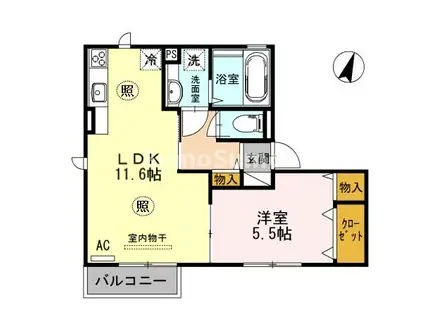 神戸6番館(1LDK/2階)の間取り写真