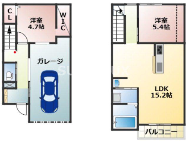 みらいベース甲佐(2LDK/1階)の間取り写真