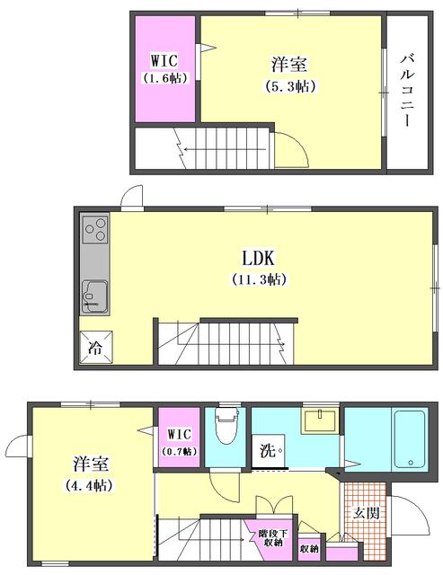 メゾンエール(2LDK/1階)の間取り写真
