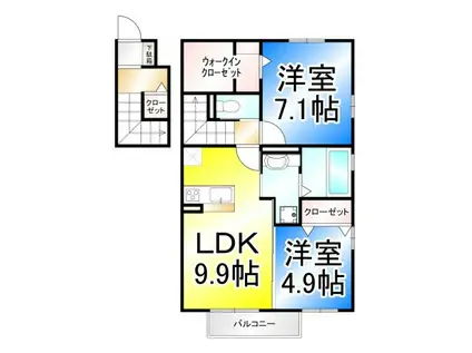 リラ・クレール III(2LDK/2階)の間取り写真