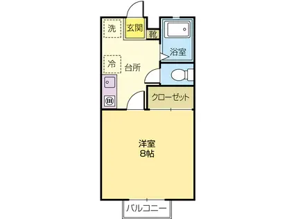 アトムハイツ(1K/1階)の間取り写真