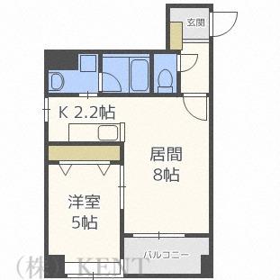 クラージュ南円山(1LDK/4階)の間取り写真