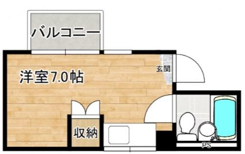 ヴィラ海岸通(ワンルーム/3階)の間取り写真