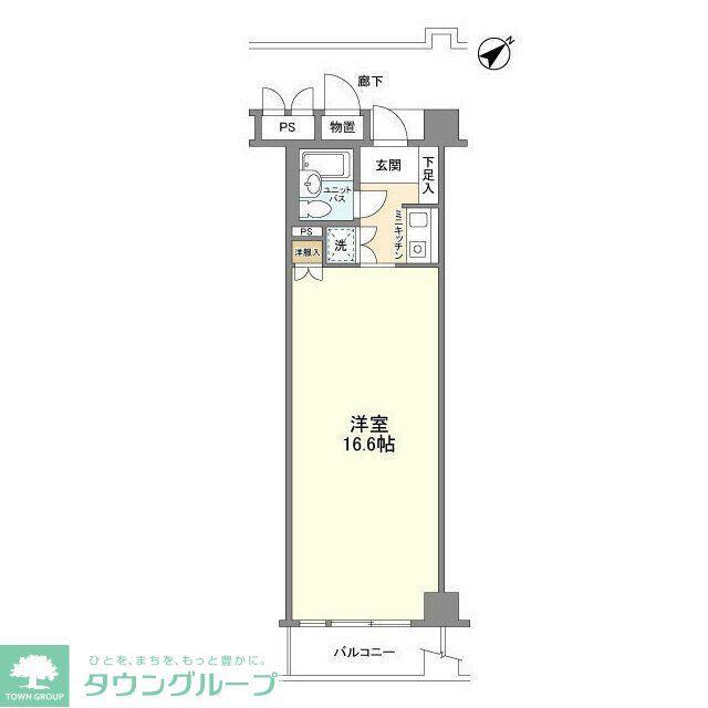 東急ドエルアルス天神(1K/6階)の間取り写真