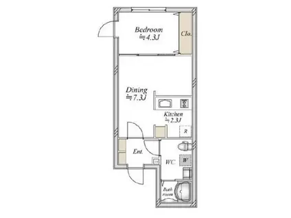 アーバンパーク方南町(1DK/1階)の間取り写真